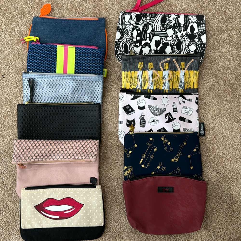 Ipsy cosmetic bag collection (11 pcs)